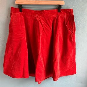 ModCloth Orange Corduroy Circle Skirt w/Pockets